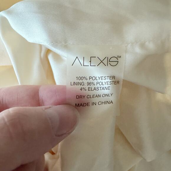 Alexis Raine Ivory Satin Wide Leg Jumpsuit XS Bridal Wedding Party Evening Wear - Picture 7 of 9